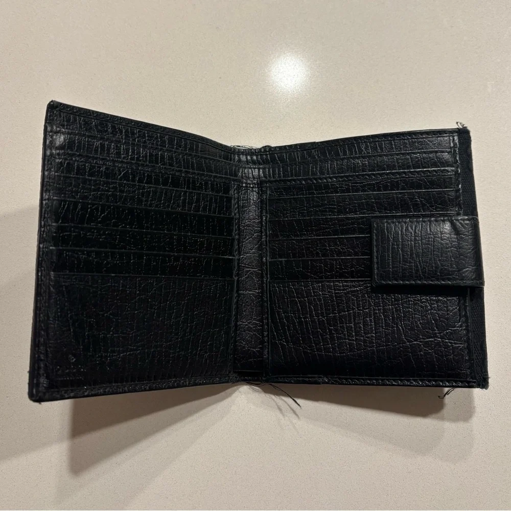 Gucci Black Canvas Tri-Fold Horsebit Wallet with Red and Green Line - Picture 7 of 9